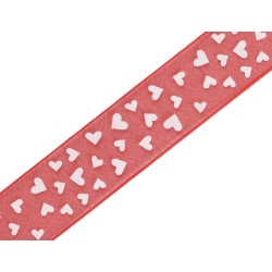 Motif de coeurs organza rouge