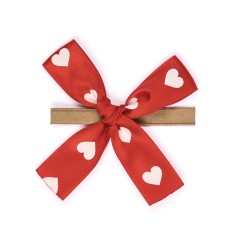 Noeud clic rouge satin