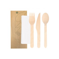 Set couverts en bois et...