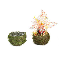 Set 2 nids paille verte