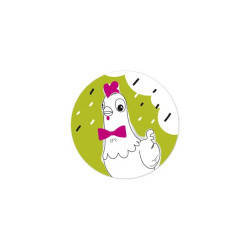 Étiquettes poule fond vert