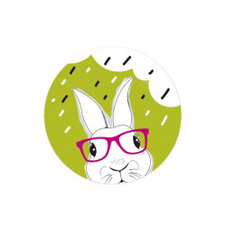 Étiquettes lapin fond vert