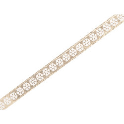 Ruban Fleur de neige laitonné