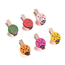 Set de 12 pinces coccinelles