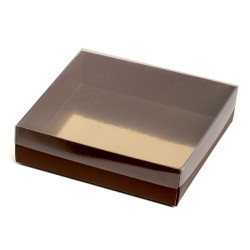 Boîte petits macarons marron